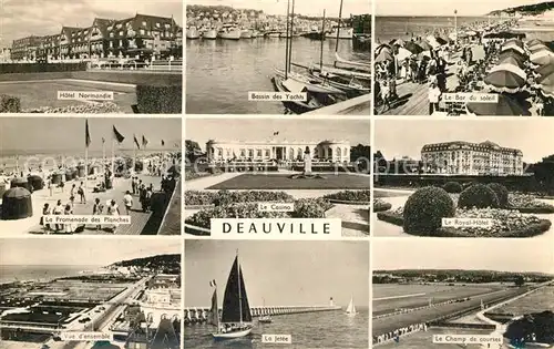 AK / Ansichtskarte Deauville Hotel Promenade Plage Bassin de Yachts Port la Jetee Casino Champ de courses Deauville