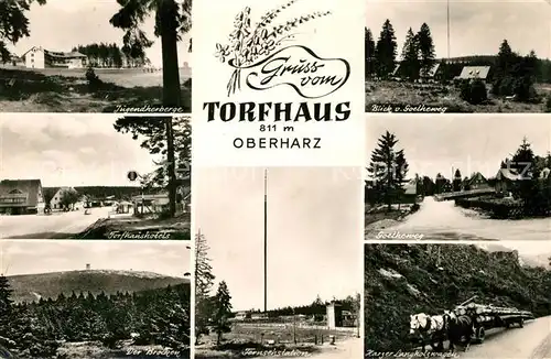 AK / Ansichtskarte Torfhaus_Harz Jugendherberge Torfhaushotel Brocken Fernsehstation Goetheweg Torfhaus Harz