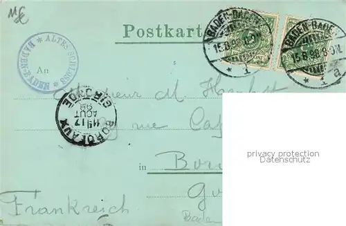 AK / Ansichtskarte Baden Baden Altes Schloss Mondschein Baden Baden