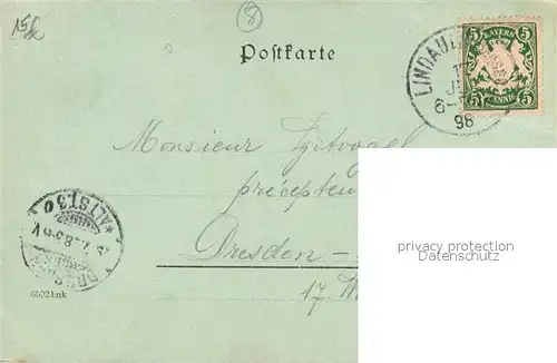 AK / Ansichtskarte Lindau_Bodensee Hafeneinfahrt Mondschein Lindau Bodensee