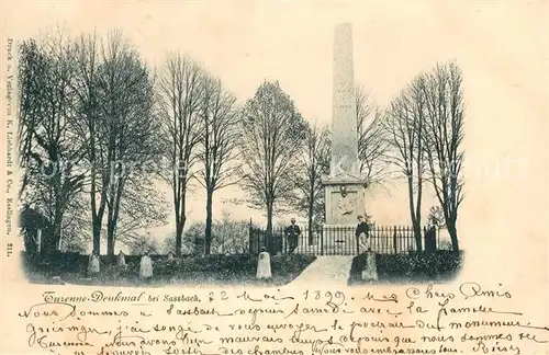AK / Ansichtskarte Sassbach_Niederbayern Turenne Denkmal Sassbach Niederbayern