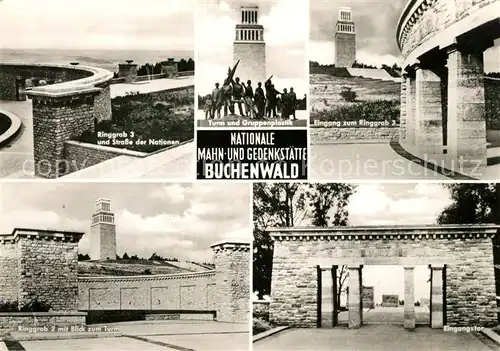 AK / Ansichtskarte Buchenwald_Weimar Nationale Mahn und Gedenkstaette Turm Gruppenplastik Ringgraeber Buchenwald Weimar