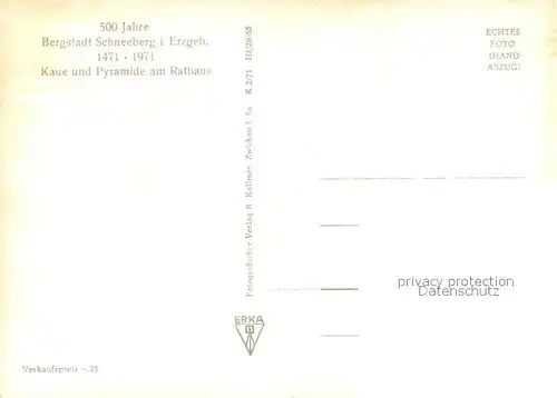 AK / Ansichtskarte Schneeberg_Erzgebirge Kaue Pyramide Rathaus Winter Schneeberg Erzgebirge