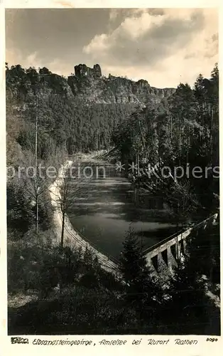 AK / Ansichtskarte Rathen_Saechsische Schweiz Amselsee Elbsandsteingebirge Rathen Saechsische Schweiz
