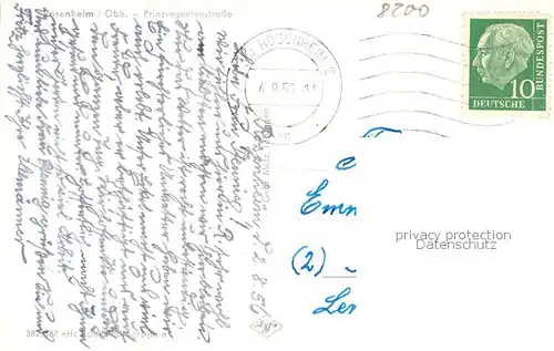 AK / Ansichtskarte Rosenheim_Bayern Prinzregentenstrasse Rosenheim Bayern