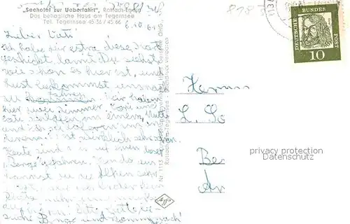 AK / Ansichtskarte Rottach Egern Seehotel zur ueberfahrt Tegernsee Rottach Egern