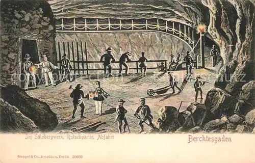 AK / Ansichtskarte Berchtesgaden Im Salzbergwerk Rutschpartie Abfahrt Berchtesgaden
