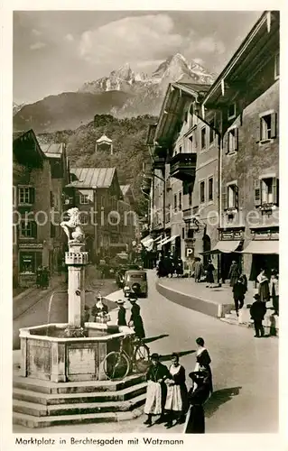 AK / Ansichtskarte Berchtesgaden Marktplatz mit Watzmann Berchtesgaden
