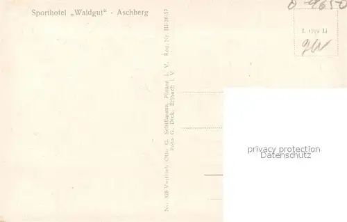 AK / Ansichtskarte Klingenthal_Vogtland Sporthotel Waldgut Aschberg Klingenthal_Vogtland