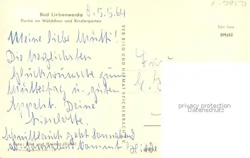 AK / Ansichtskarte Bad_Liebenwerda Partie im Waeldchen und Kindergarten Bad_Liebenwerda