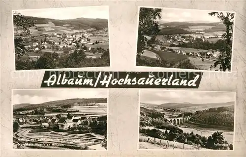 AK / Ansichtskarte Albaum Panorama Anlage der Landesanstalt fuer Fischerei Talbruecke Albaum