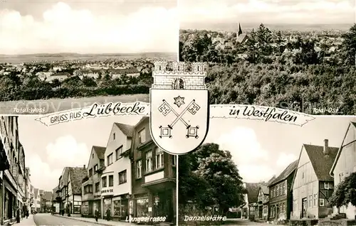 AK / Ansichtskarte Luebbecke_Westfalen Panorama West und Ost Langestrasse Danzelstaette Luebbecke_Westfalen