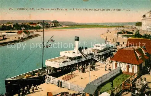 AK / Ansichtskarte Trouville sur Mer La Reine des Plages Arrivee du Bateau du Havre Trouville sur Mer