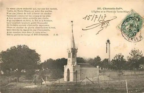 AK / Ansichtskarte Saint Palais sur Mer Eglise et le Phare de Terre Negre Saint Palais sur Mer