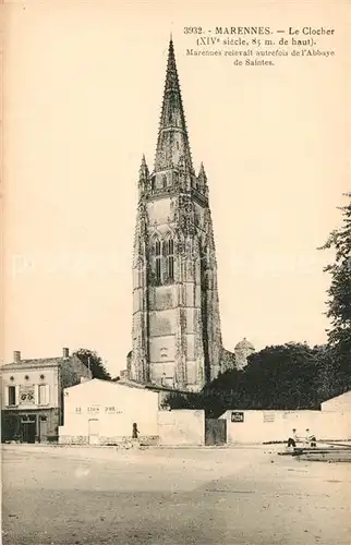 AK / Ansichtskarte Marennes_Charente Maritime Le Clocher XIVe siecle Marennes