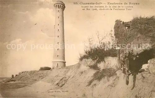 AK / Ansichtskarte Royan_Charente Maritime Aspect des erosions cote de la Coubre ancienne Tour Royan Charente Maritime