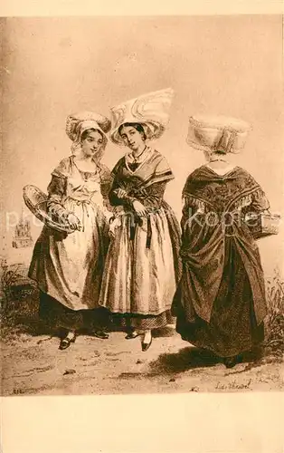 AK / Ansichtskarte La_Rochelle_Charente Maritime Costume Rochelais d autrefois Trachten Kuenstlerkarte La_Rochelle