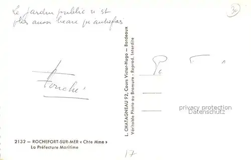 AK / Ansichtskarte Rochefort_sur_Mer La Prefecture Maritime Rochefort_sur_Mer