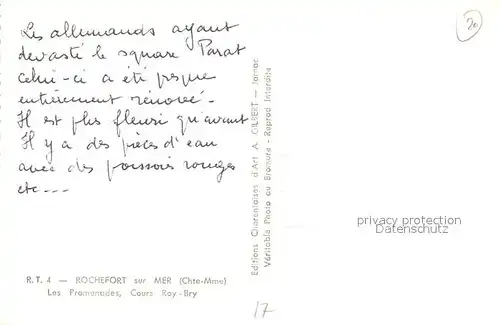 AK / Ansichtskarte Rochefort_sur_Mer Les Promenades Cours Roy Bry Rochefort_sur_Mer
