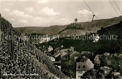 AK / Ansichtskarte Cochem_Mosel Burg Sesselbahn Cochem Mosel