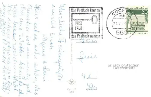 AK / Ansichtskarte Cochem_Mosel Sesselbahn Cochem Mosel