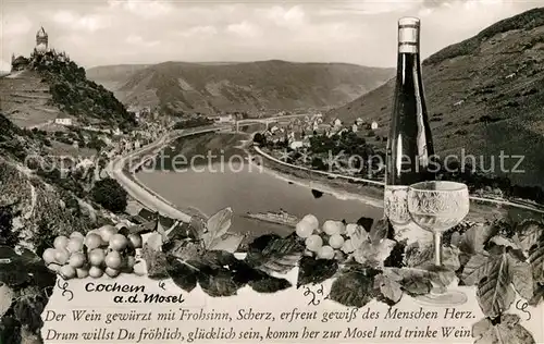 AK / Ansichtskarte Cochem_Mosel Burg Panorama Gedicht Cochem Mosel