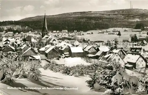 AK / Ansichtskarte Bischofsgruen Fernsehsender Ochsenkopf Winter Bischofsgruen