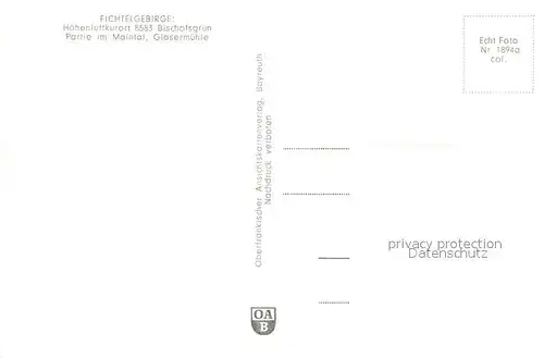 AK / Ansichtskarte Bischofsgruen Glasermuehle Bischofsgruen