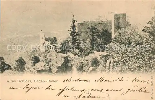 AK / Ansichtskarte Baden Baden Altes Schloss Baden Baden