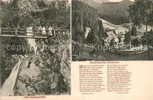 AK / Ansichtskarte Allerheiligen_Oppenau Allerheiligenfaelle Gedicht Allerheiligen_Oppenau