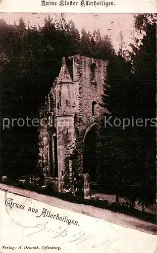 AK / Ansichtskarte Allerheiligen_Oppenau Ruine Kloster Allerheiligen_Oppenau