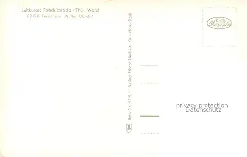 AK / Ansichtskarte Friedrichroda FDGB Ferienheim Walter Ulbricht Friedrichroda