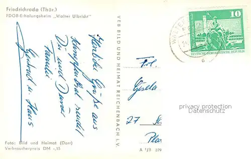 AK / Ansichtskarte Friedrichroda FDGB Erholungsheim Walter Ulbricht Friedrichroda