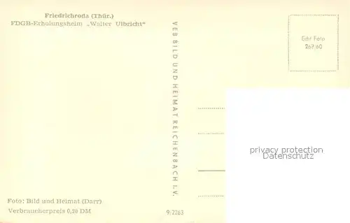 AK / Ansichtskarte Friedrichroda FDGB Erholungsheim Walter Ulbricht Friedrichroda