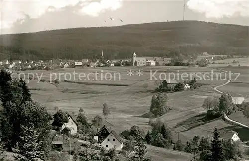 AK / Ansichtskarte Bischofsgruen Panorama Fernsehsendeturm Ochsenkopf Bischofsgruen