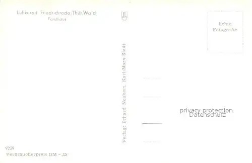 AK / Ansichtskarte Friedrichroda Forsthaus Friedrichroda