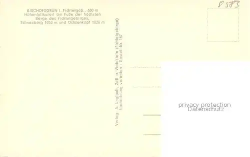 AK / Ansichtskarte Bischofsgruen Panorama Schneeberg Ochsenkopf Bischofsgruen