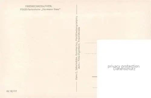 AK / Ansichtskarte Friedrichroda FDGB Ferienheim Hermann Danz Friedrichroda