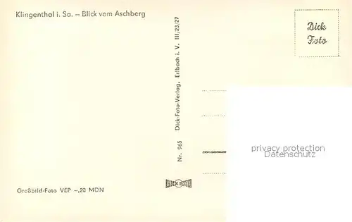 AK / Ansichtskarte Klingenthal_Vogtland Blick vom Aschberg Klingenthal_Vogtland