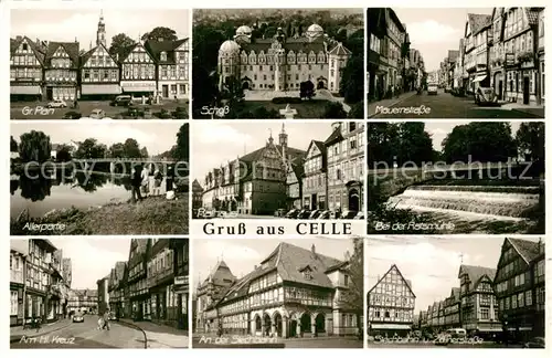 AK / Ansichtskarte Celle_Niedersachsen Schloss Mauernstrasse Allerpartie Am Heiligen Kreuz  Celle_Niedersachsen