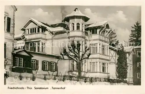 AK / Ansichtskarte Friedrichroda Sanatorium Tannenhof Winter Friedrichroda