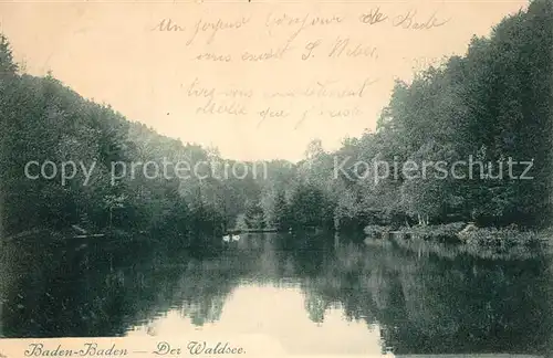 AK / Ansichtskarte Baden Baden Waldsee Baden Baden