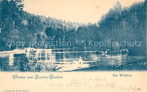 AK / Ansichtskarte Baden Baden Waldsee Baden Baden