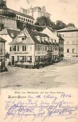 AK / Ansichtskarte Baden Baden Marktplatz Neues Schloss Baden Baden