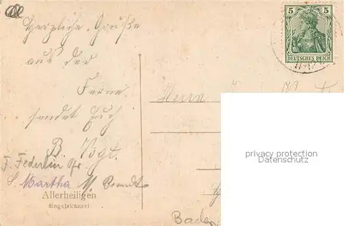 AK / Ansichtskarte Allerheiligen_Oppenau Engelskanzel Allerheiligen_Oppenau