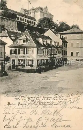 AK / Ansichtskarte Baden Baden Marktplatz neues Schloss Baden Baden