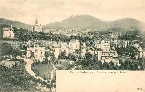 AK / Ansichtskarte Baden Baden Stadtpanorama Schloss Baden Baden