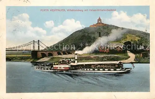 AK / Ansichtskarte Porta_Westfalica Wittekindsberg mit Kaiser Wilhelm Denkmal Porta_Westfalica