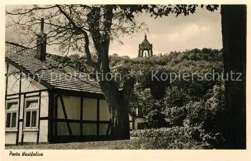 AK / Ansichtskarte Porta_Westfalica Restaurant am Kaiser Wilhelm Denkmal Porta_Westfalica