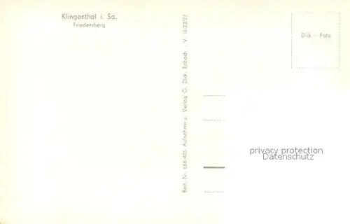 AK / Ansichtskarte Klingenthal_Vogtland Friedensberg Klingenthal_Vogtland